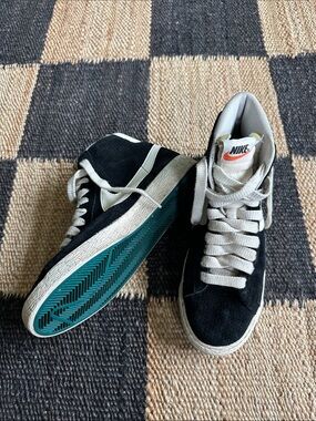 Nike Black Suede Mid-Top Sneakers